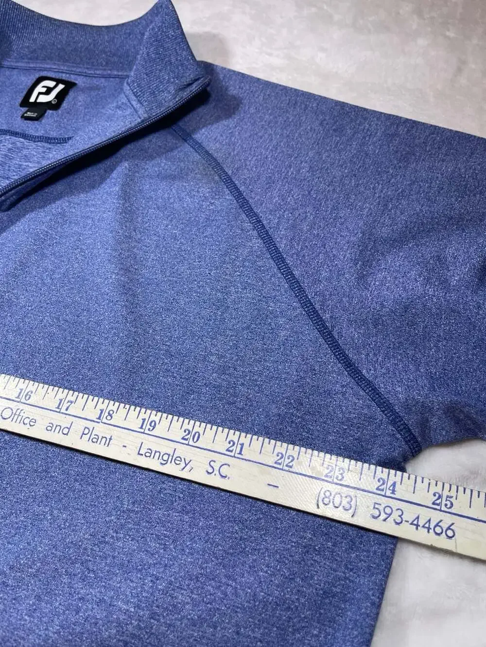 FootJoy FJ Men's Heather Blue 1/4 Zip Golf Pullover